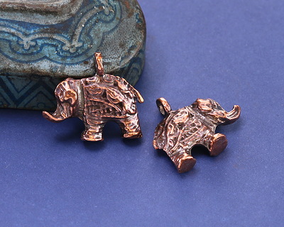 Mykonos Antique Copper (plated) Decorative Elephant Focal 19x17mm
