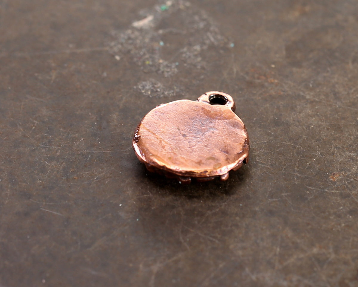 Mykonos Antique Copper (plated) Beaded Coin Focal 13.5x16mm