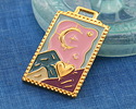 24K Gold (plated) Colorful Enamel Large Tarot Card Focal 26x46mm