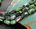 Ruby Zoisite Microfaceted Long Nugget 9x14mm