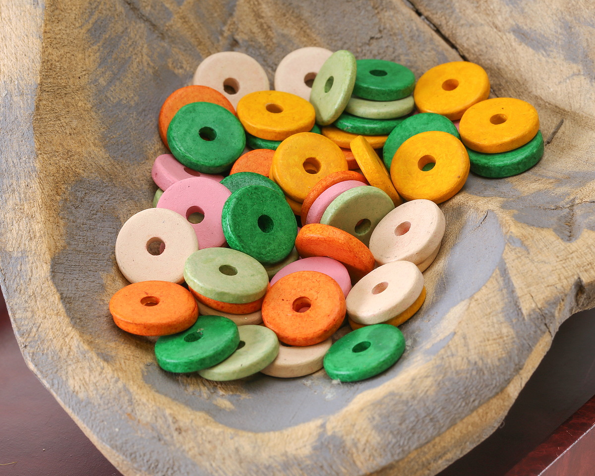 Mykonos Ceramic Island Sunset Thin Rondelle Mix 2-4x13mm