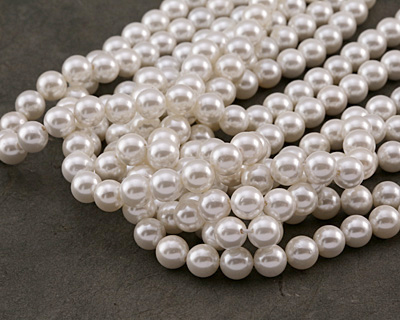 Pearly White Shell Pearl Round 8mm