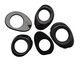 Tagua Nut Black Open Slice (side drilled) 33-45x24-36mm