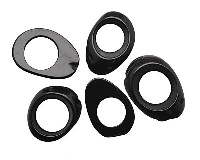 Tagua Nut Black Open Slice (side drilled) 33-45x24-36mm