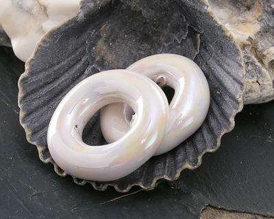 Mykonos Ceramic Iridescent White Ring 24-25mm