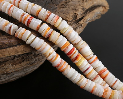 Spiny Oyster Shell (Light) Heishi 6mm