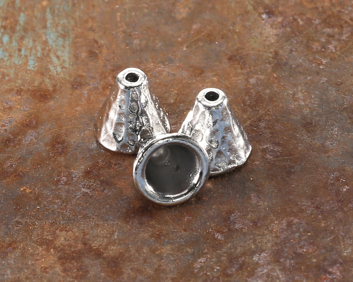 TierraCast White Bronze (plated) Hammertone Cone 8mm