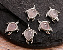 Rose Quartz w/ Silver Finish Sea Turtle Focal 15x19mm