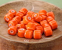 Orange Porcelain Barrel 9x10mm
