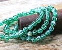 Czech Glass Matte Emerald AB & Metallic Green Wash Faceted Melon Round 6mm