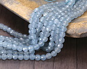 Ice Mist Baby Blue Agate Faceted Round 4mm