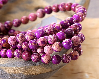 Plum Impression Jasper Round 6-7mm