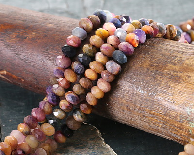 Honey Tiger Eye Multi-Color (dyed) Faceted Rondelle 2x4mm