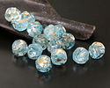 Czech Glass Aqua Ice w/ Antique Gold Flecks Chandelier Cut 8mm