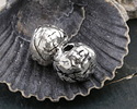 Mykonos Metalized Ceramic Antique Silver Textured Rondelle 11x13mm
