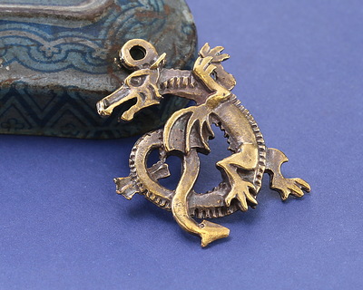 Mykonos Antique Brass (plated) Dragon Focal 24x37mm