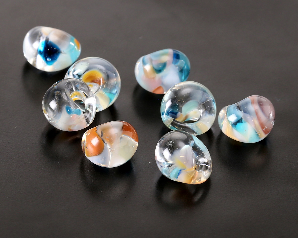 Unicorne Beads Glass Impressionist Shore Teardrop 9-10mm