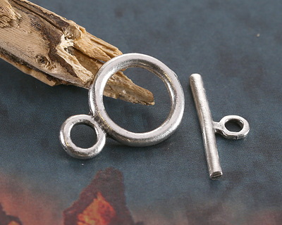 Mykonos Antique Silver (plated) Toggle Clasp 21x14mm, 21mm Bar