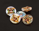 Czech Glass Crystal AB w/ Hand Painted Orange Cat Face Button 18mm