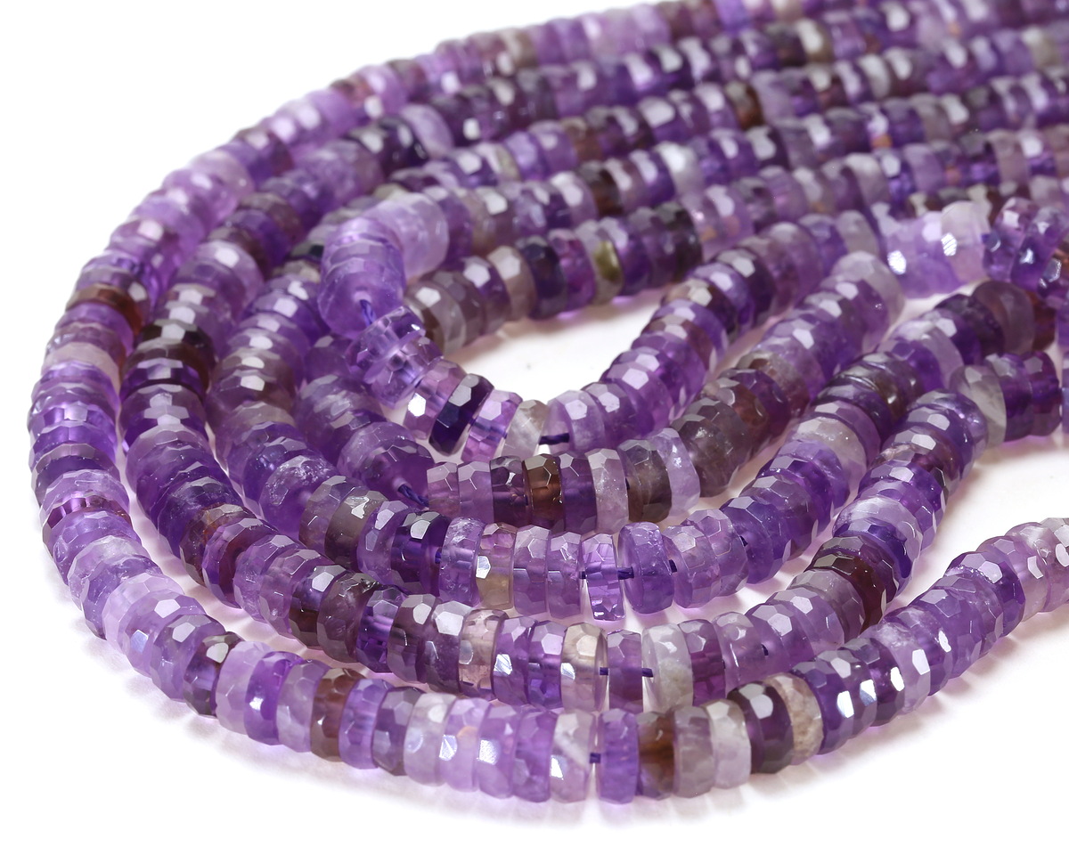 Amethyst Microfaceted Heishi 2x6mm