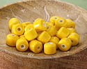 Yellow Porcelain Barrel 9x10mm