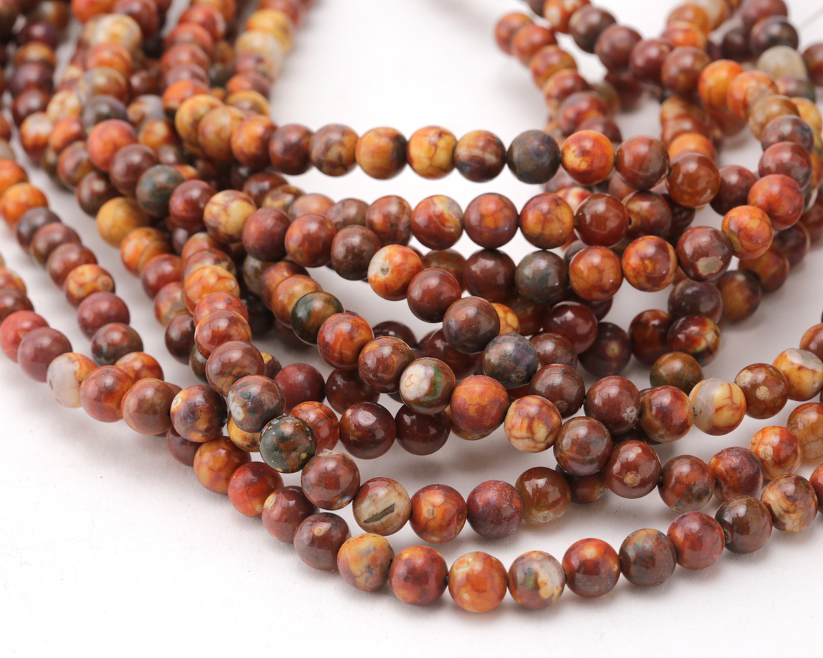 Tibetan (Dzi) Agate Molten Pattern Round 8mm