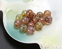 Czech Glass Lilac & Olive Opaline Picasso Druk Round 6mm