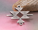 Mykonos Antique Silver (plated) Aztec Pattern Focal Link 25x30mm