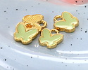 24K Gold (plated) Sweet Mint Enamel Butterfly Focal 9x9.5mm