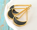 24K Gold (plated) Transparent Jet Resin Openwork Teardrop Focal 24x42mm
