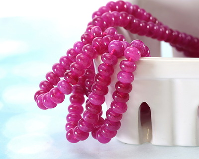 Fuchsia Agate Rondelle 5x8mm