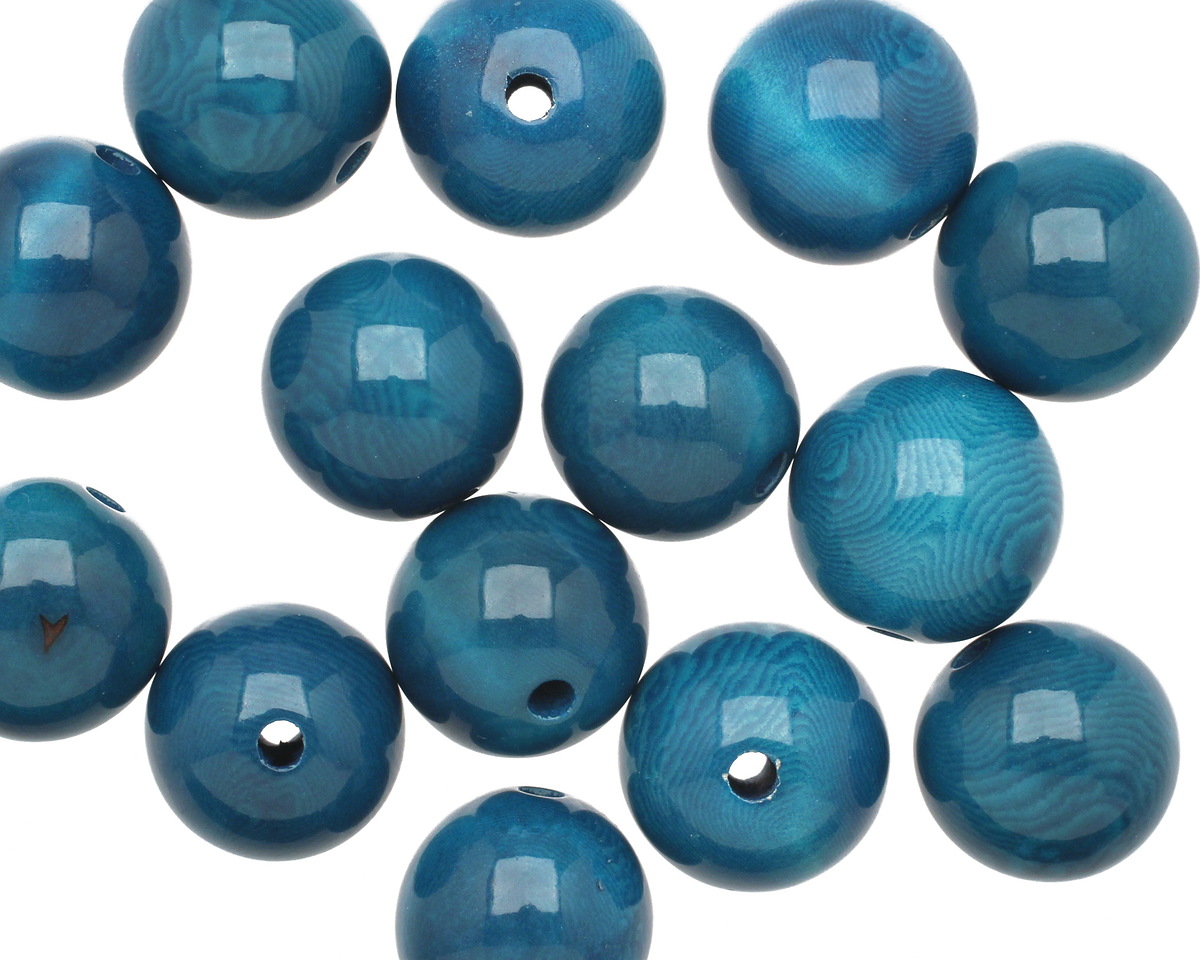 Tagua Nut Turquoise Round 16mm