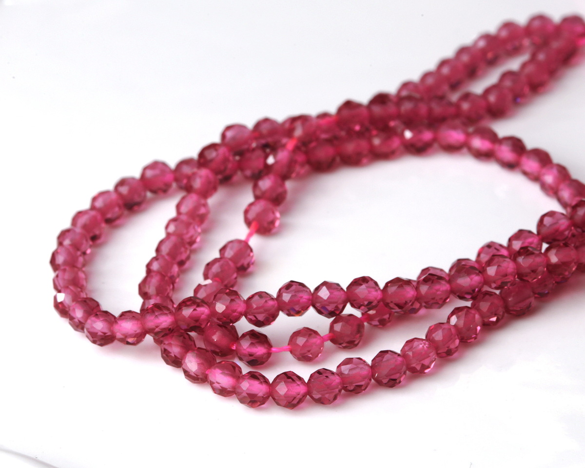 Ruby Pink Agate Faceted Round 3mm