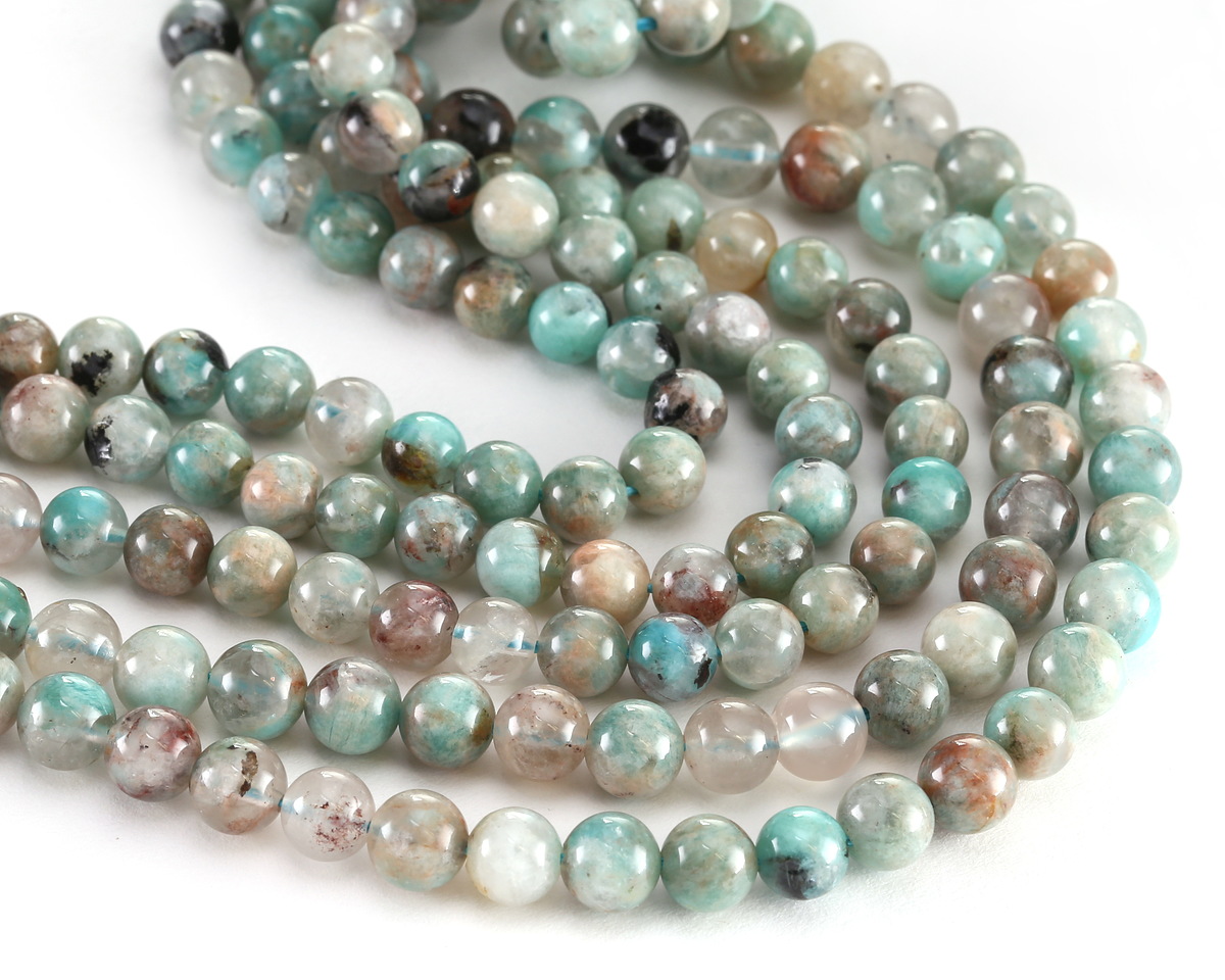 Amazonite w/ Quartz Round 6mm