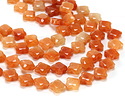 Red Aventurine Faceted Quatrefoil 13mm