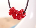 Unicorne Beads Glass Red Pepper Donut 4-6x9-11mm
