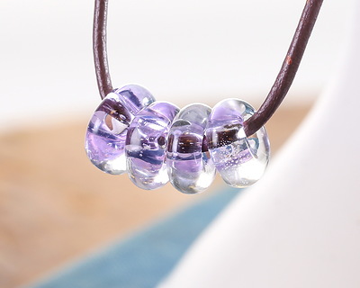 Unicorne Beads Glass Purple Jellyfish Donut 4-6x9-11mm