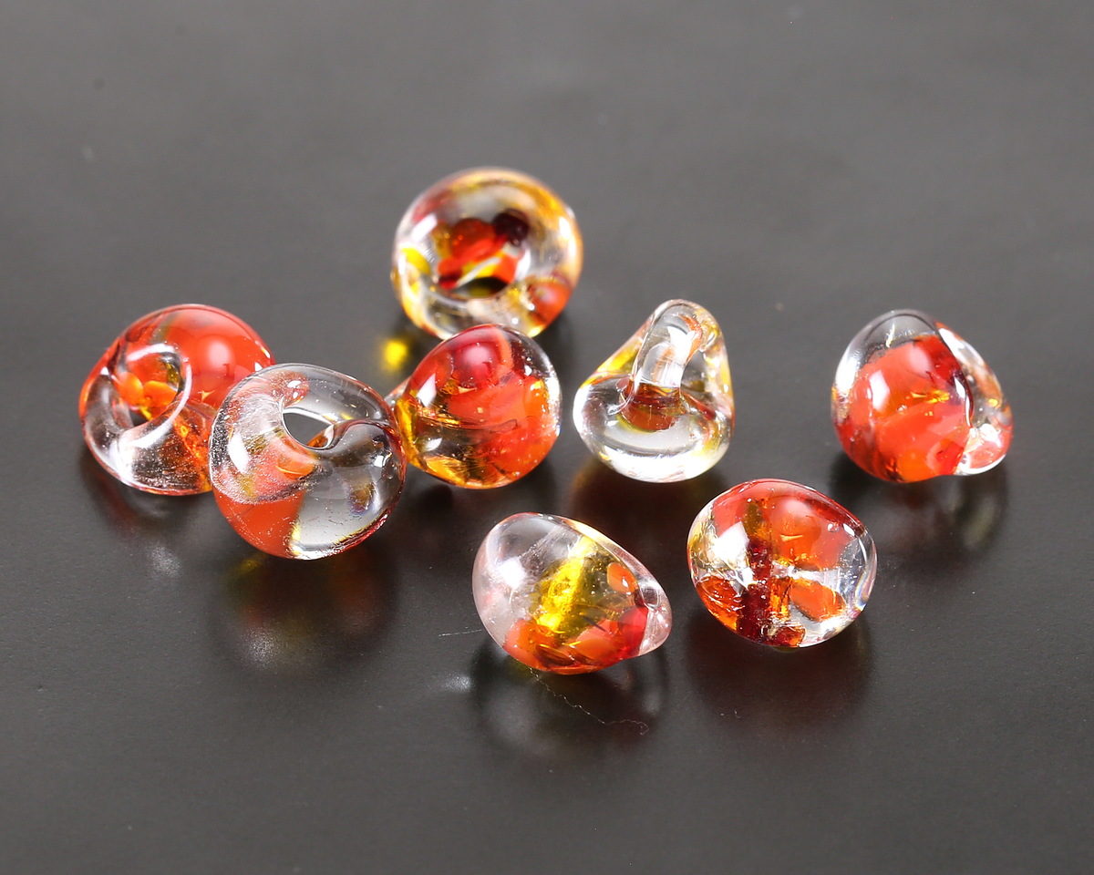 Unicorne Beads Glass Molten Pop Teardrop 9-10mm