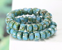 Czech Glass Matubo Blue Turquoise w/ Rembrandt Tri-cut 2/0 Seed Bead