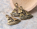 Mykonos Antique Brass (plated) Sailboat Focal 16x21mm
