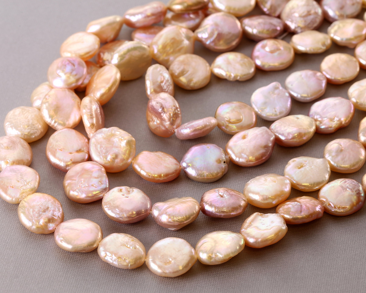 Petal Pink Biwa Pearl Coin 11mm
