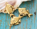 24K Gold (plated) Fish Pendant 13x23mm