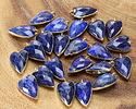 Lapis Faceted Heart Pendant w/ Gold Finish 13x20mm