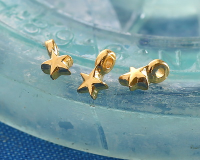 24K Gold (plated) Tiny Star Focal 4x7mm