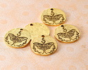 Nunn Design Antique Gold (plated) Small Luna Moth Coin Charm 20.5mm
