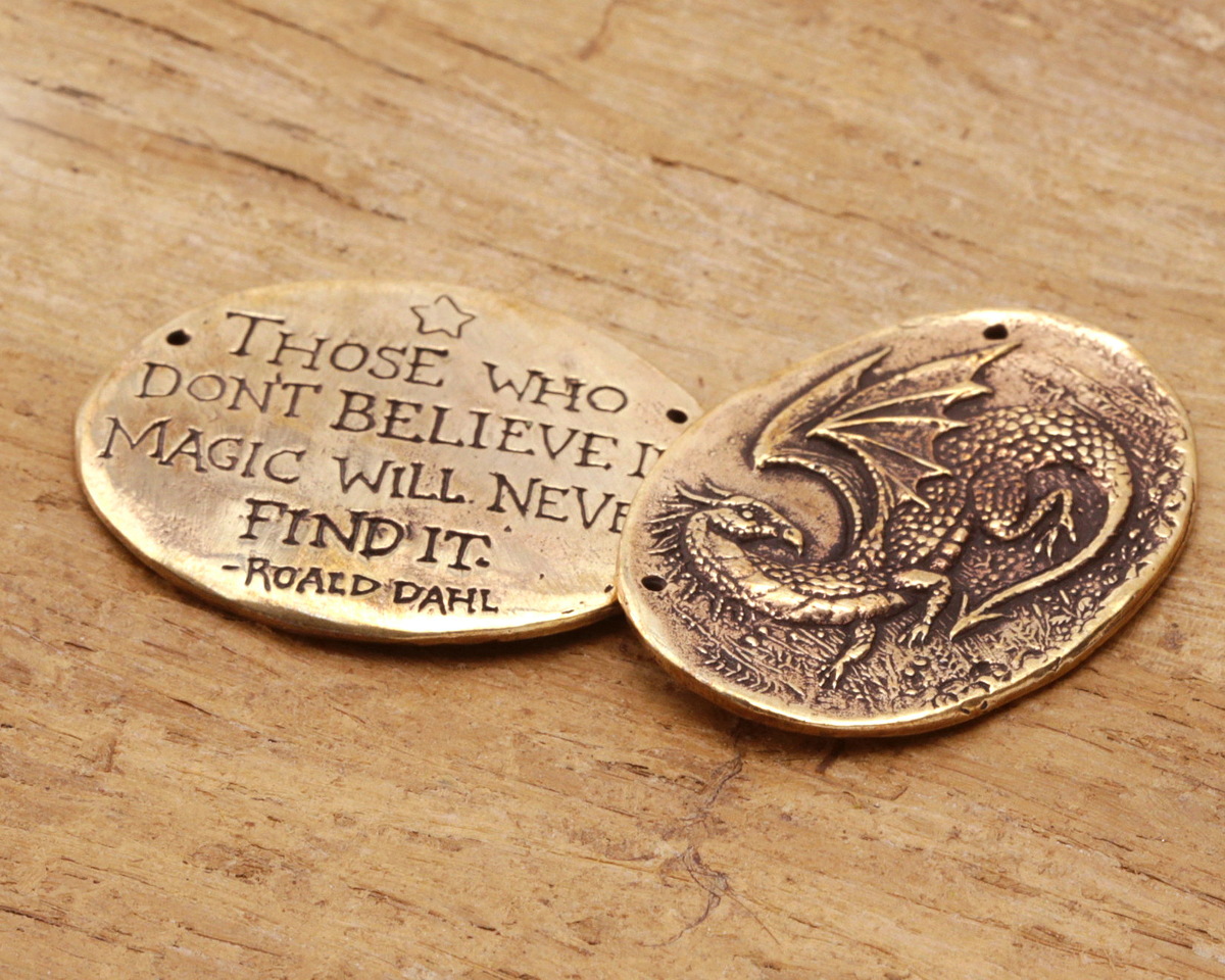Green Girl Bronze Dragon Link 40x30mm