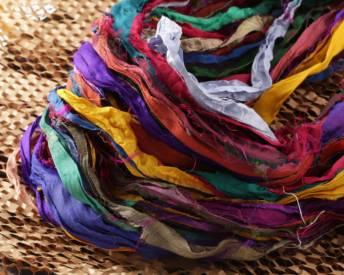 Jewel-tone 100% Silk Sari Ribbon