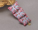 Czech Glass Metallic Pink Guava w/ Sky Blue Butterfly Bead 12x15mm