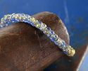 Czech Glass Matte Light Sapphire w/ Antique Gold Trica Beads 3x4mm