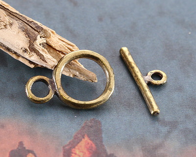 Mykonos Antique Brass (plated) Toggle Clasp 21x14mm, 21mm Bar